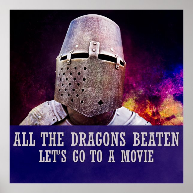 Affiche Tous les dragons battus allons voir un film (Devant)