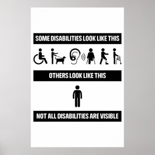 Affiche Tous les handicaps ne sont pas visibles logo Poste