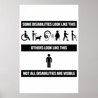 Affiche Tous les handicaps ne sont pas visibles logo Poste