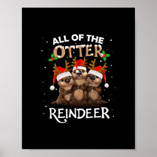 Affiche tous les rennes de loutre noël drôle mignon t-