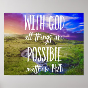 Affiche Tous les Things Are Possible Bible Versets Scriptu