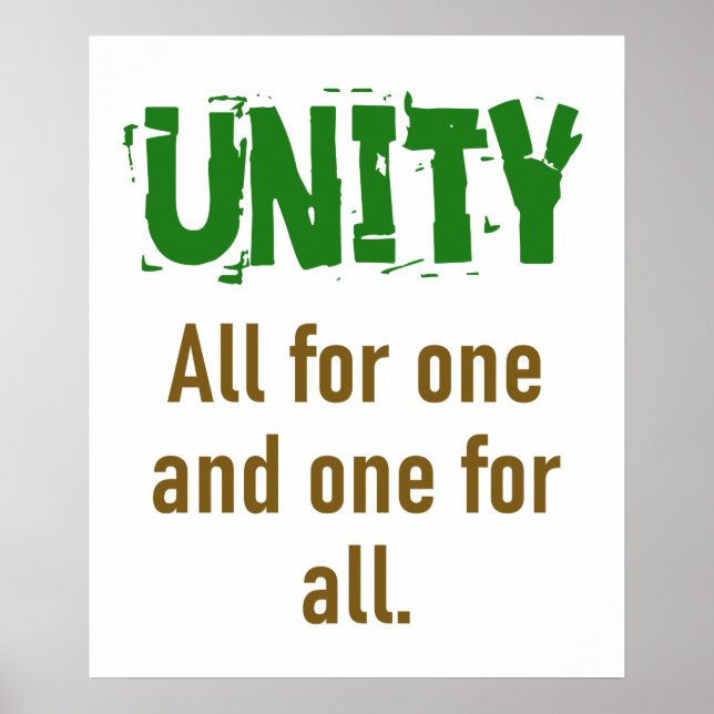 Affiche Tous Pour Un Et Un Pour Tous - Citation D'Unité (Devant)