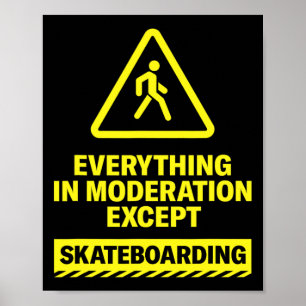 Affiche Tout avec modération sauf le sport de skateboard S