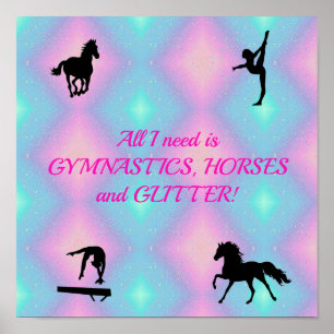 Affiche Tout ce dont j'ai besoin c'est Gymnastique, Chevau