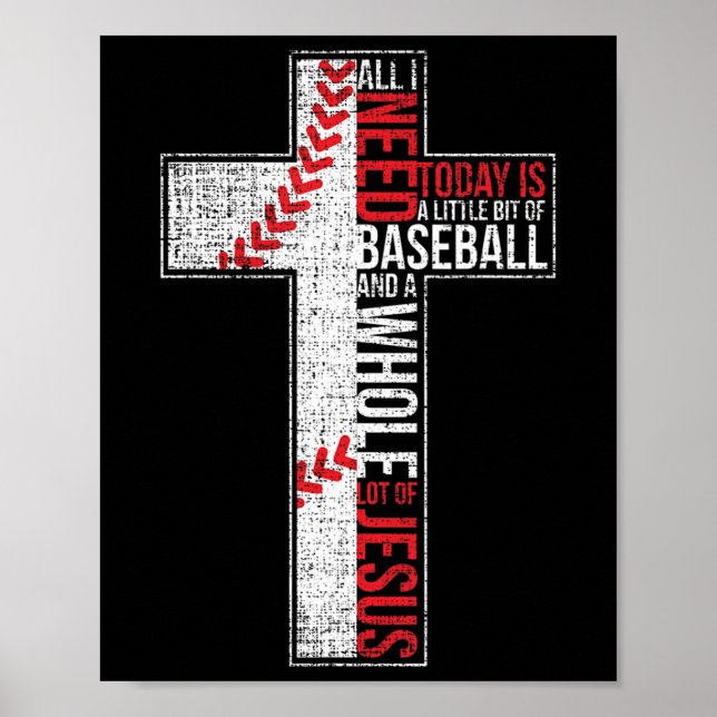 Affiche Tout ce dont j'ai besoin est Baseball & Jésus Chri (Devant)