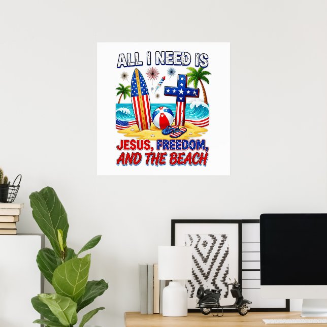 AFFICHE TOUT CE DONT J'AI BESOIN EST JÉSUS (Bureau à domicile)