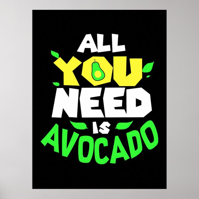 Affiche Tout Ce Dont Vous Avez Besoin Est Avocado (Devant)