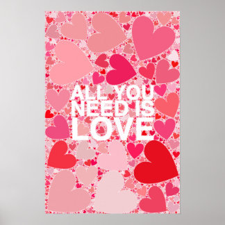 Affiche Tout Ce Dont Vous Avez Besoin Est L'Amour