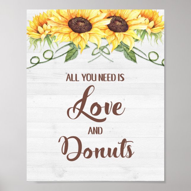 Affiche Tout ce dont vous avez besoin est Love and Donuts  (Devant)