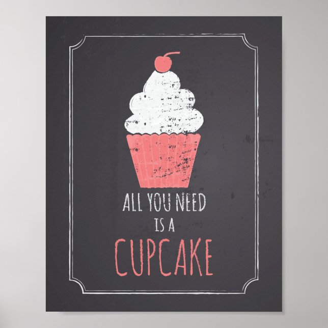 Affiche Tout ce dont vous avez besoin est un Cupcake (Devant)