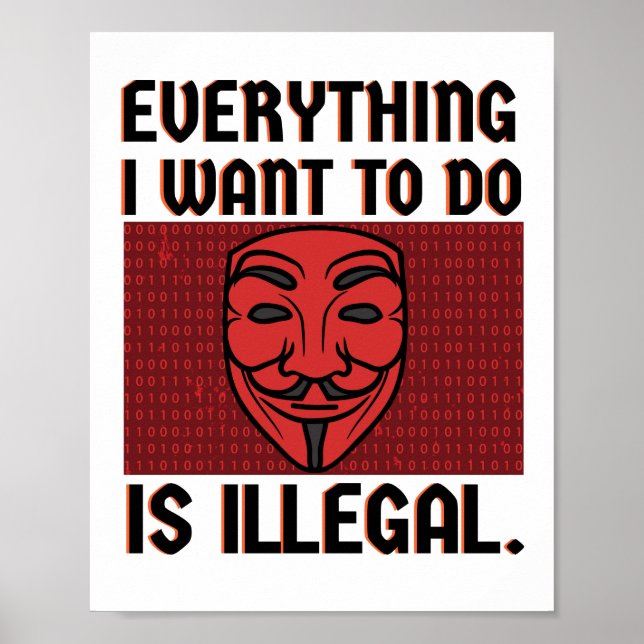 Affiche Tout ce que je veux faire est illégal (Devant)