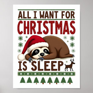 Affiche Tout ce que je veux pour Noël, c'est dormir - Funn