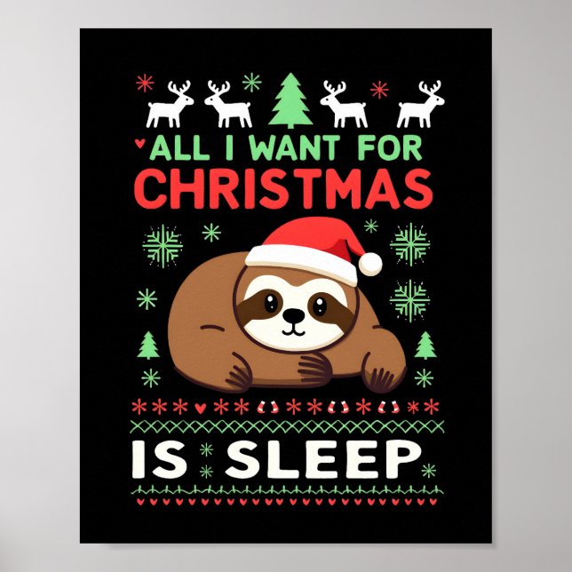 Affiche Tout ce que je veux pour Noël, c'est dormir - Funn (Devant)