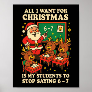 Affiche Tout ce que je veux pour Noël, c'est que mes élève