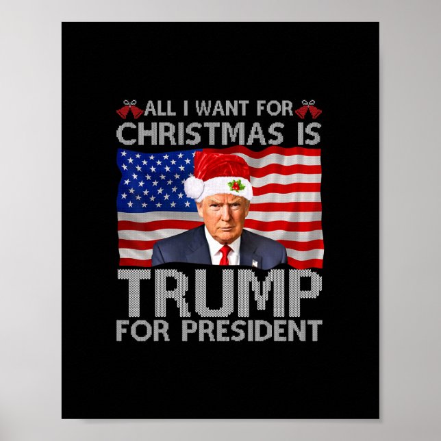 Affiche tout ce que je veux pour noël est trump pour le pr (Devant)