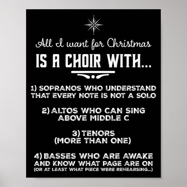 Affiche Tout ce que je veux pour Noël est un chœur avec de (Devant)