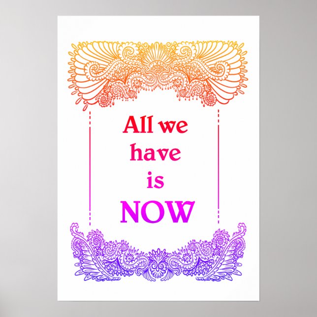 Affiche Tout ce que nous avons maintenant - Citation posit (Devant)