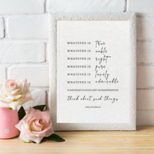 Affiche Tout ce qui est vrai signe Bible Verse