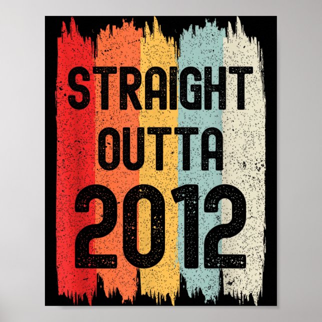 Affiche Tout droit sorti de 2012 Drôle Rétro Anniversaire  (Devant)
