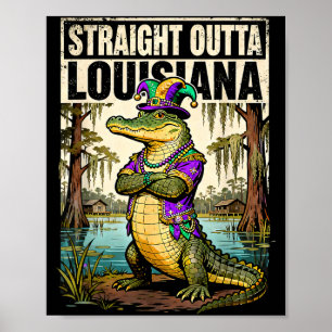 Affiche Tout droit sorti de l'alligator de Mardi Gras de L