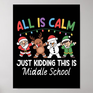 Affiche Tout est calme, blague à part Noël au collège T