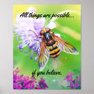 Affiche Tout est possible Bumble Bee Citation Matte