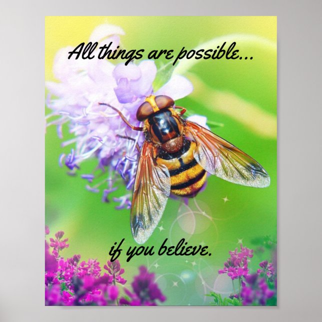 Affiche Tout est possible Bumble Bee Citation Matte (Devant)