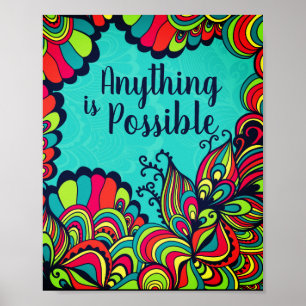 Affiche Tout est possible Citation colorée Inspirationnell