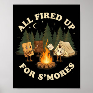 Affiche Tout feu tout flamme pour smores design de camping