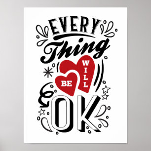 Affiche Tout ira bien - Citations de Coeurs d'Amour