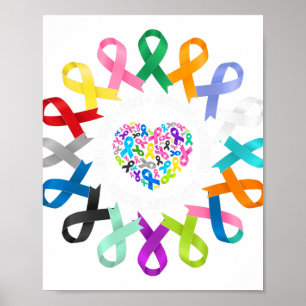 Affiche Tout le cancer Sensibilisation Coeur Cancer Ruban 