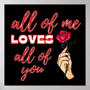 Affiche TOUT LE MOI AIME TOUS VOUS valentines idée cadeau