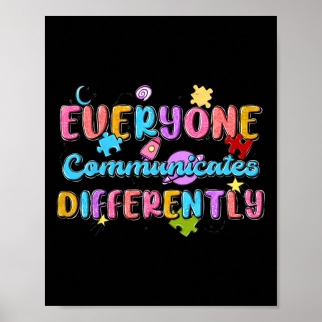 Affiche Tout le monde communique différemment Autisme Éduc (Devant)