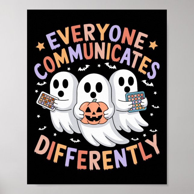 Affiche Tout le monde communique différemment Halloween Au (Devant)