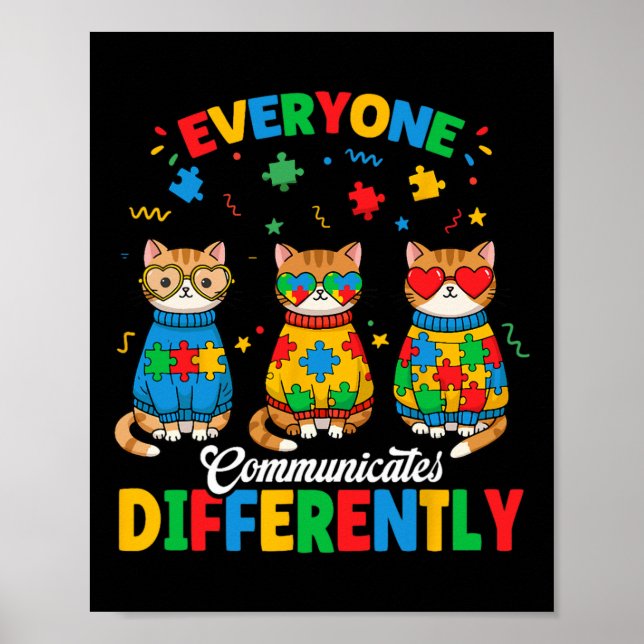 Affiche Tout Le Monde Communique Différemment L'Autisme Mo (Devant)