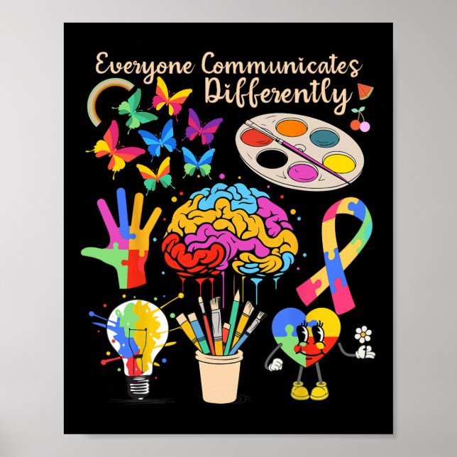 Affiche Tout Le Monde Communique Différemment Mois De L'Au (Devant)