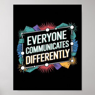 Affiche Tout le monde communique différemment Sensibilisat