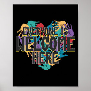 Affiche Tout Le Monde Est Bienvenue Ici - Habille Coeur D'