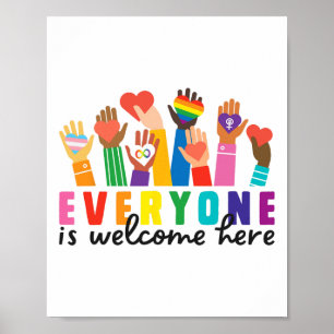 Affiche Tout le monde est le bienvenu ici Rainbow
