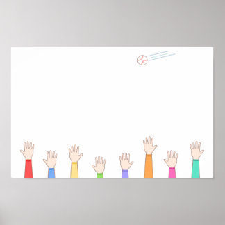 Affiche Tout le monde vise à attraper ce home run.