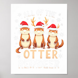 Affiche Tout Le Rindeer Otter Xmas Santa Hat Funny Chr
