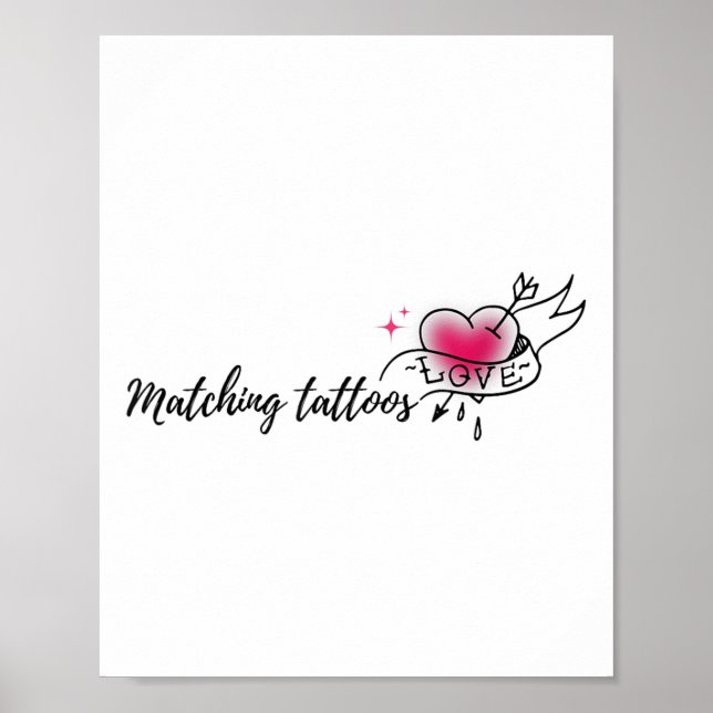 Affiche Tout Sur L'Amour Valentines Correspondant Tatouage (Devant)