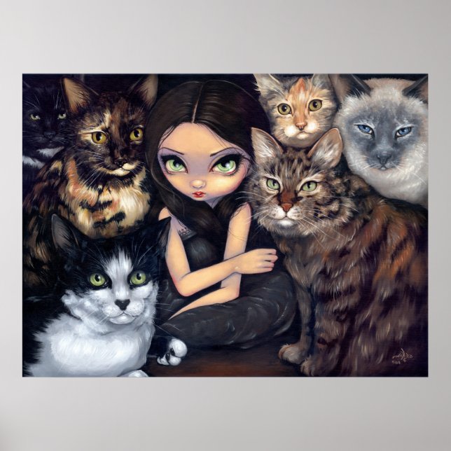 Affiche Tout sur les chats fée chat Art Print (Devant)