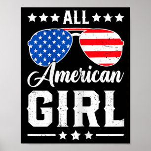 Affiche Toute Américaine 4 juillet Drôle Patriotique Usa