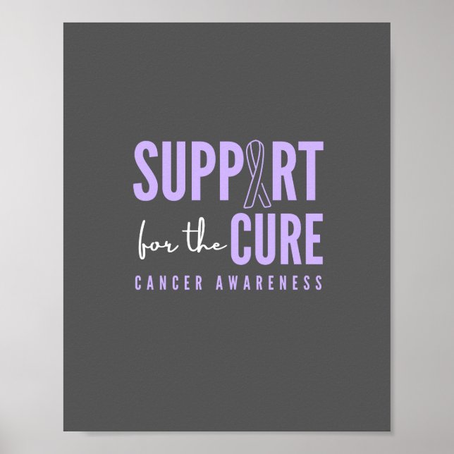 Affiche toute la conscience du cancer.support.cure. Imprim (Devant)