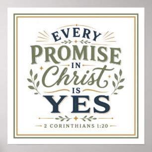 Affiche Toute promesse en Christ est oui Citation chrétien
