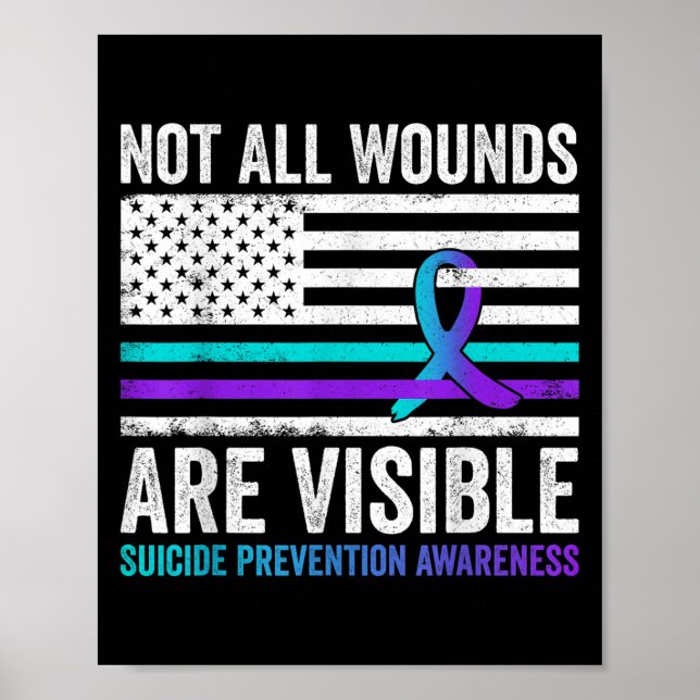 Affiche Toutes les blessures ne sont pas visibles Drapeau  (Devant)
