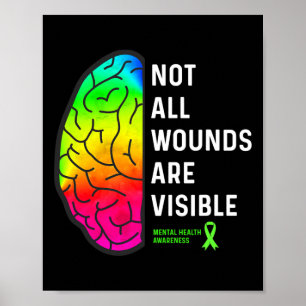 Affiche Toutes les blessures sont visibles - Sensibilisati