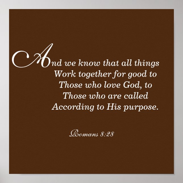 Affiche Toutes les choses Travailler ensemble pour le bien (Devant)