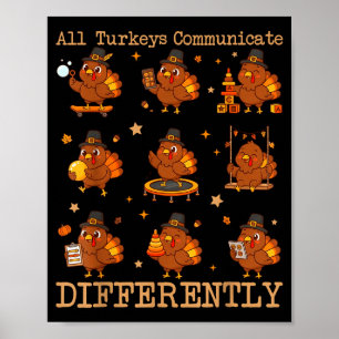 Affiche Toutes les dindes communiquent différemment Thanks